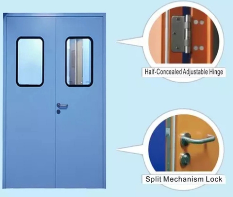Không bụi thép phòng sạch cửa lắc, xưởng cửa đôi chống cháy tùy chỉnh